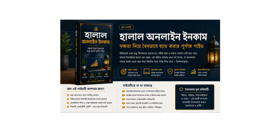 হালাল অনলাইন ইনকাম: ডিজিটাল যুগে দক্ষতা, সততা ও বরকতময় উপার্জনের পূর্ণাঙ্গ পথনির্দেশিকা